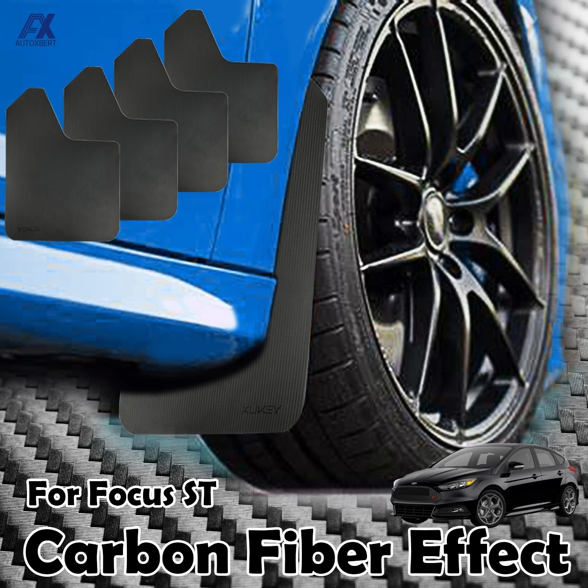 Per Ford Focus St Rs Se Titanio Lt Xr5 Mk Mk2 Mk3 Mk3.5 Mk4 2 3 4 St225 St250 Strada Mud Flaps Paraspruzzi Paraspruzzi Parafanghi