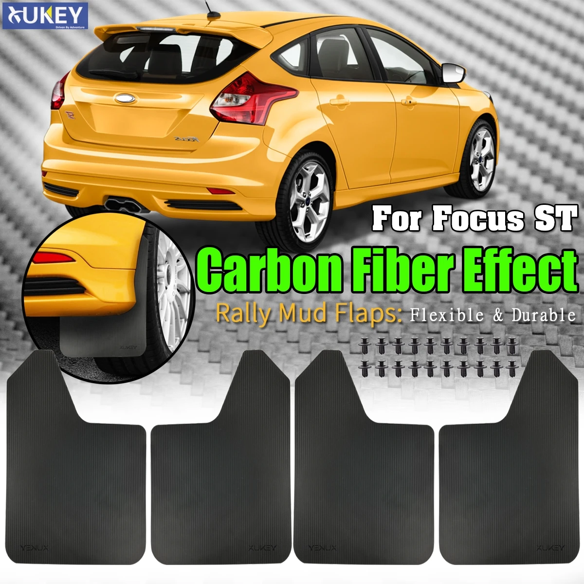 4X Paraspruzzi Mud Flaps Paraspruzzi Parafango Per Ford Focus St Rs Se St170 St225 St250 St300 Rs500 Mk Mk2 Mk3 Mk3.5 Mk4 2 3 4