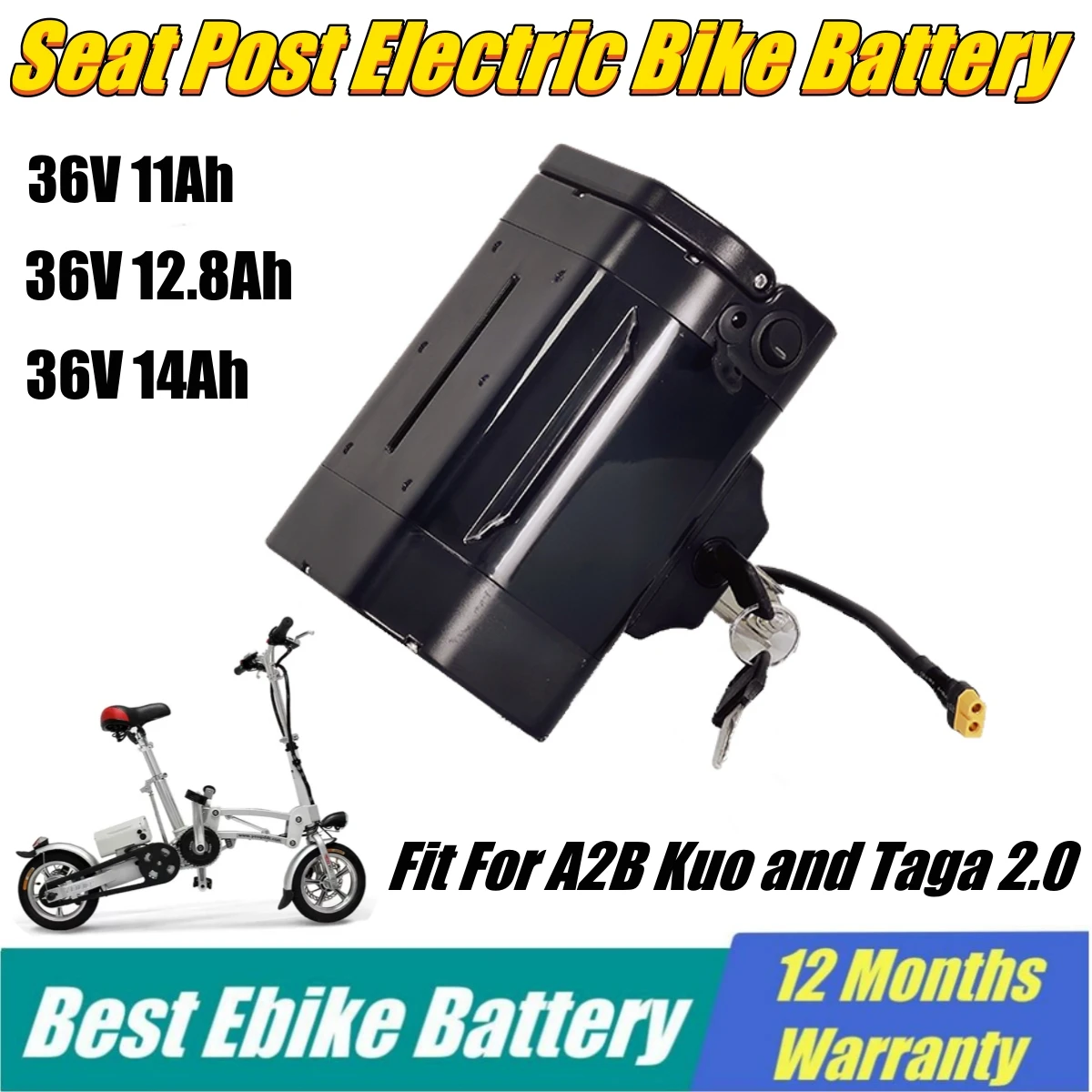 Batterie E-Bike Magnum 36V 11Ah Li-Ion Pack 36V 12Ah 14Ah Reggisella Batteria Bici Elettrica Per Mountain Bike A2B Kuo Taga 2.0