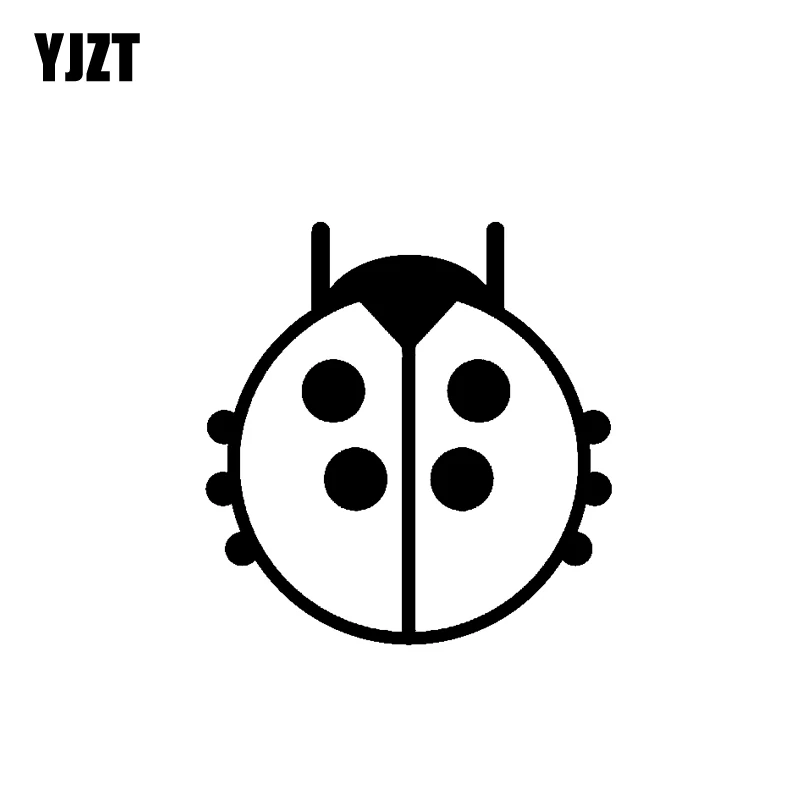 Yjzt 11Cm * 11.3Cm Ladybird Lady Bug Car Sticker Insetti Decalcomania In Vinile Adorabile Nero/Argento C19-0151