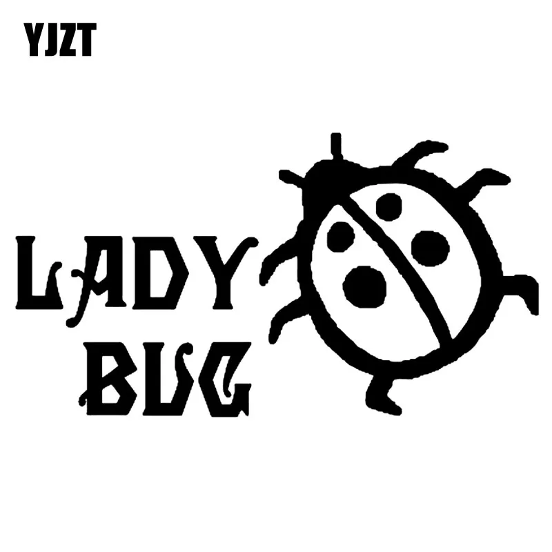 Yjzt 15.2Cm * 8.3Cm Lady Bug Beetle Car Sticker Cute Ladybird Vinyl Decal Nero/Argento C19-0035