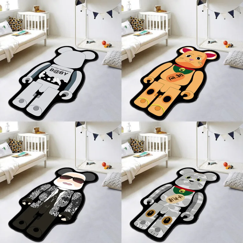 Multi Style Designs Bearbrick Tappeto Irregolare Cartoon Bear Brick Lounge Tappeto Camera Da Letto Comodino Tappeto Moda Wall Hanging Mat Decor