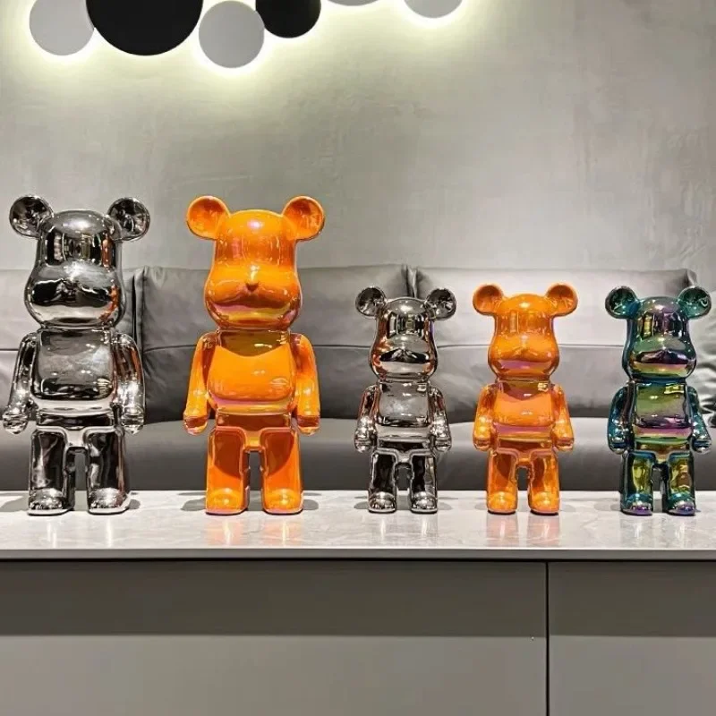20/28/35Cm Bearbrick Figure Ceramics Violent Bear Figurine Bearbrick Ornaments Collezioni Bear Luxury Living Room Decorations