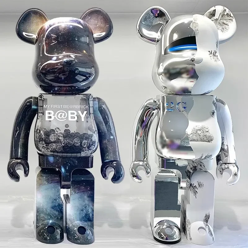 400% Bearbrick Figure Violent Bear Plating Statue Trendy Collection Toy Decor Bearbrick Figurine Decorazioni Per Soggiorno Regalo