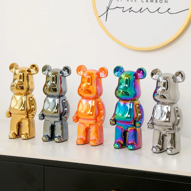 400% Bearbrick Figura Salvadanaio Ceramica Orso Violento Figurine Bearbrick Saving Pot Collezioni Orso Decorazione Soggiorno