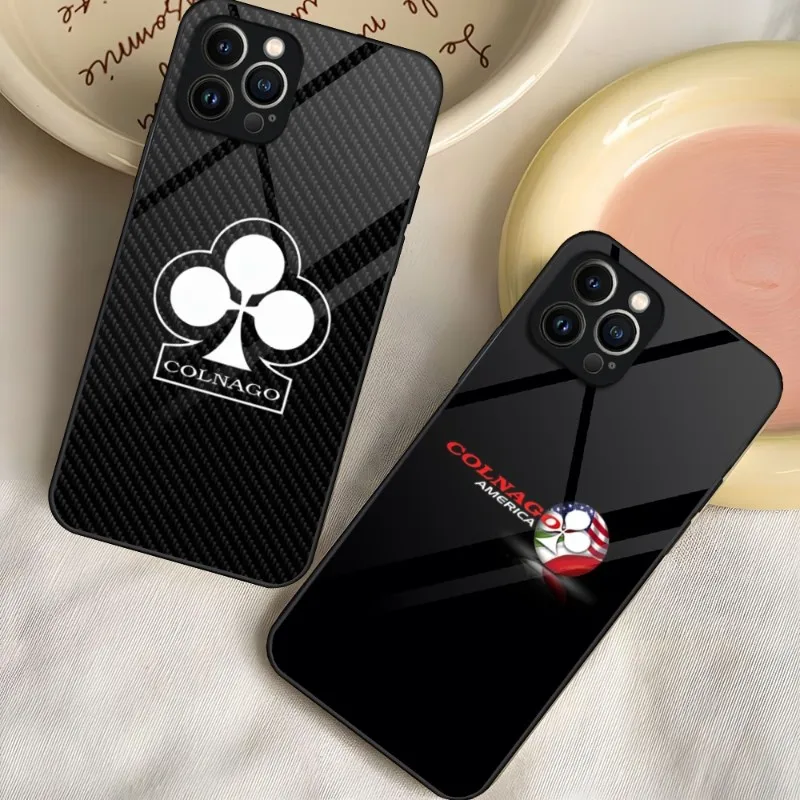 Custodia Per Telefono Per Iphone 14 Pro 13 12 11 Mini X Xs Xr Max 6 8 7 Plus Se 2020 2022 Colnago Bick Bling Glass Design Cove