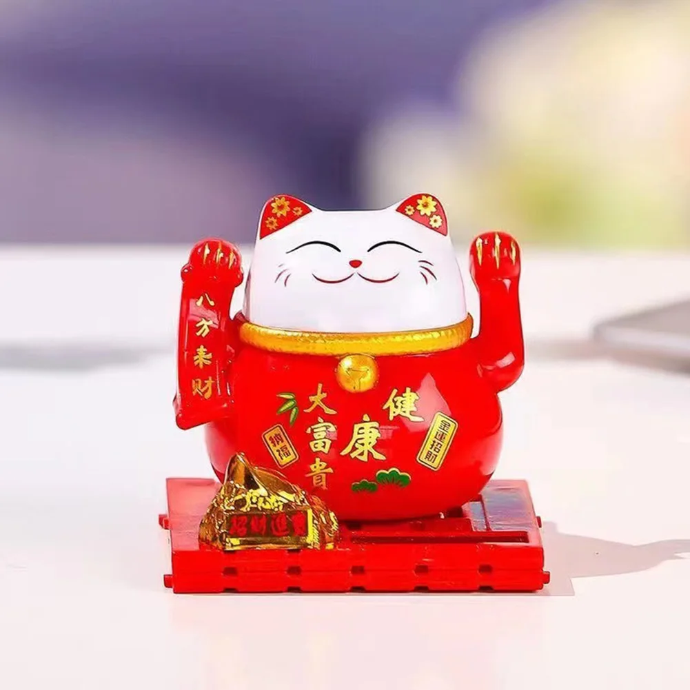 Cute Lucky Cat Feng Shui Ornament Modern Ceramic Figurine Kawaii Maneki Neko Figurine Per Auto/Casa/Negozi/Uffici Decorazione