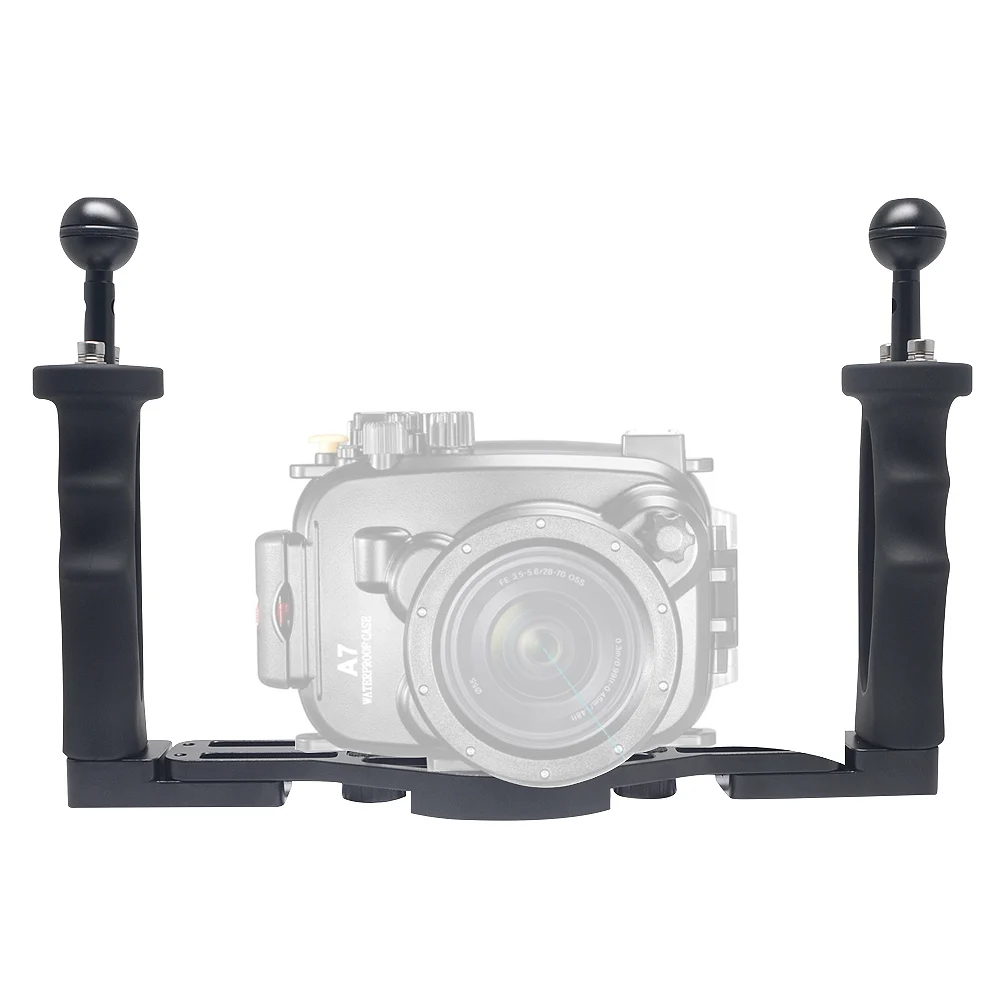 Mcoplus Dual Handle Underwater Camera Vassoio Maniglia Manopole Staffa Per Gopro Sjcam Canon Sony Olympus Pt-059 Tg5 Tg6 Tg4 Fotocamera Hou