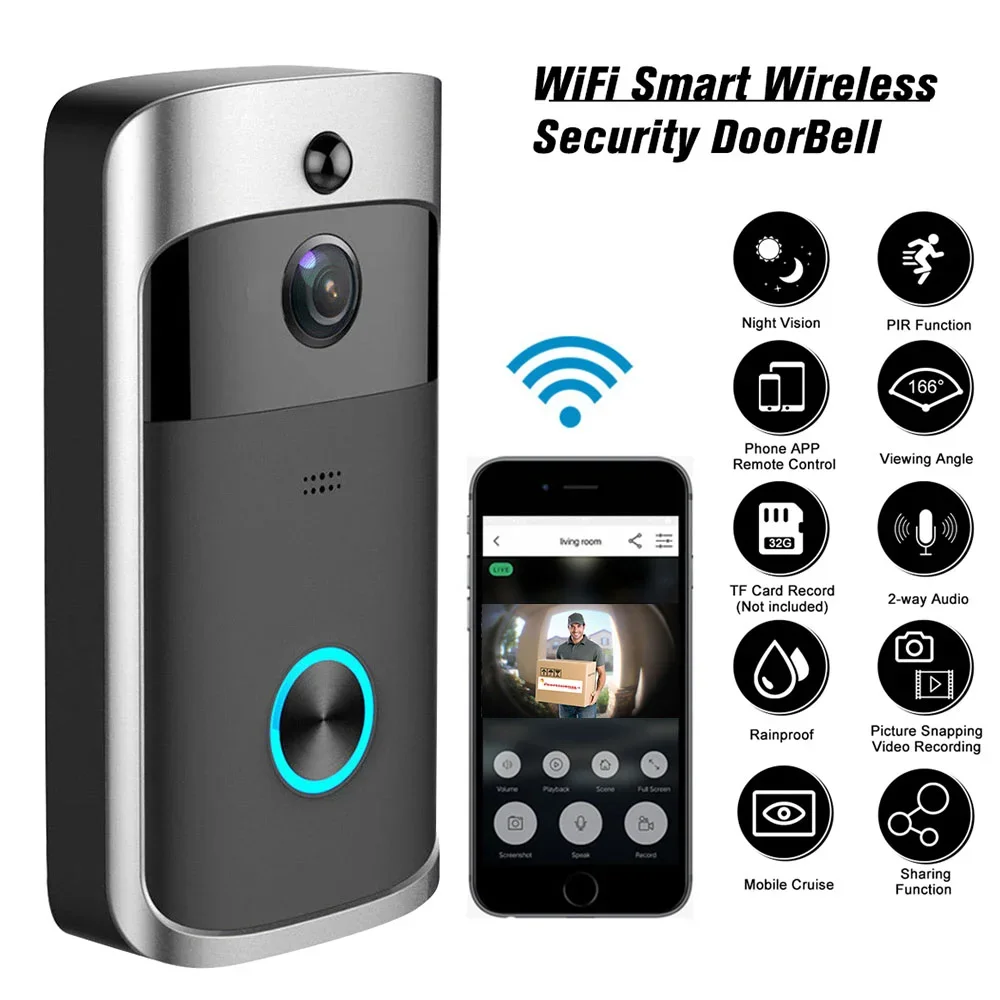 2023 Smart Doorbell Camera Wifi Wireless Call Intercom Video-Eye Per Appartamenti Campanello Per Porte Per Telefono Telecamere Di Sicurezza Domestica