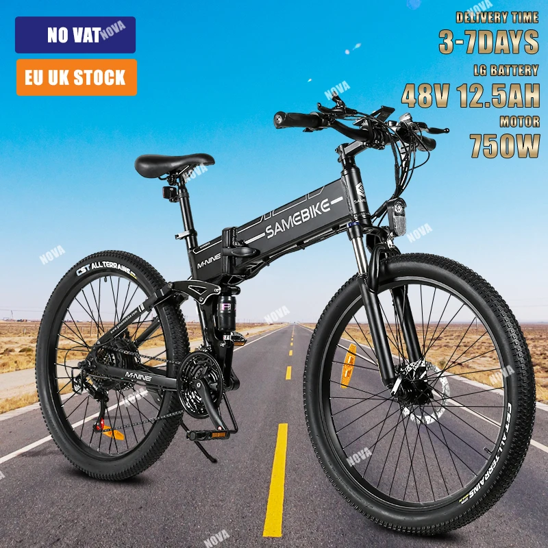 Samebike Lo26-Ii-Ft Bici Elettrica Muslimah 26 Pollici Pieghevole Ebike Full Suspension Mountain Bicicletta Elettrica Per Adulti Eu Uk Stock