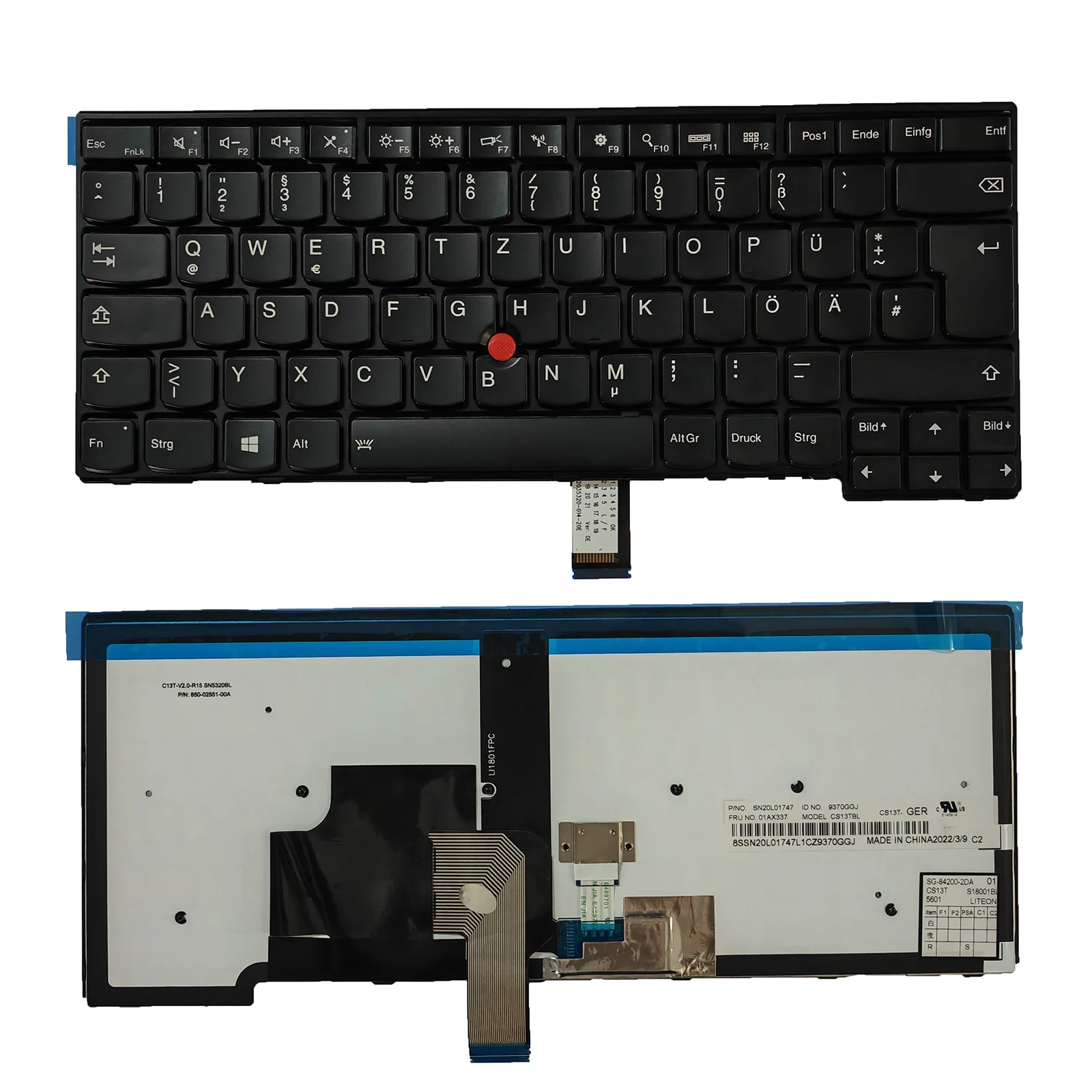 Nuovo Per Lenovo Thinkpad L460 L470 (20 J4 20 J5 20Ju 20Jv) Tastiera Retroilluminata Gr