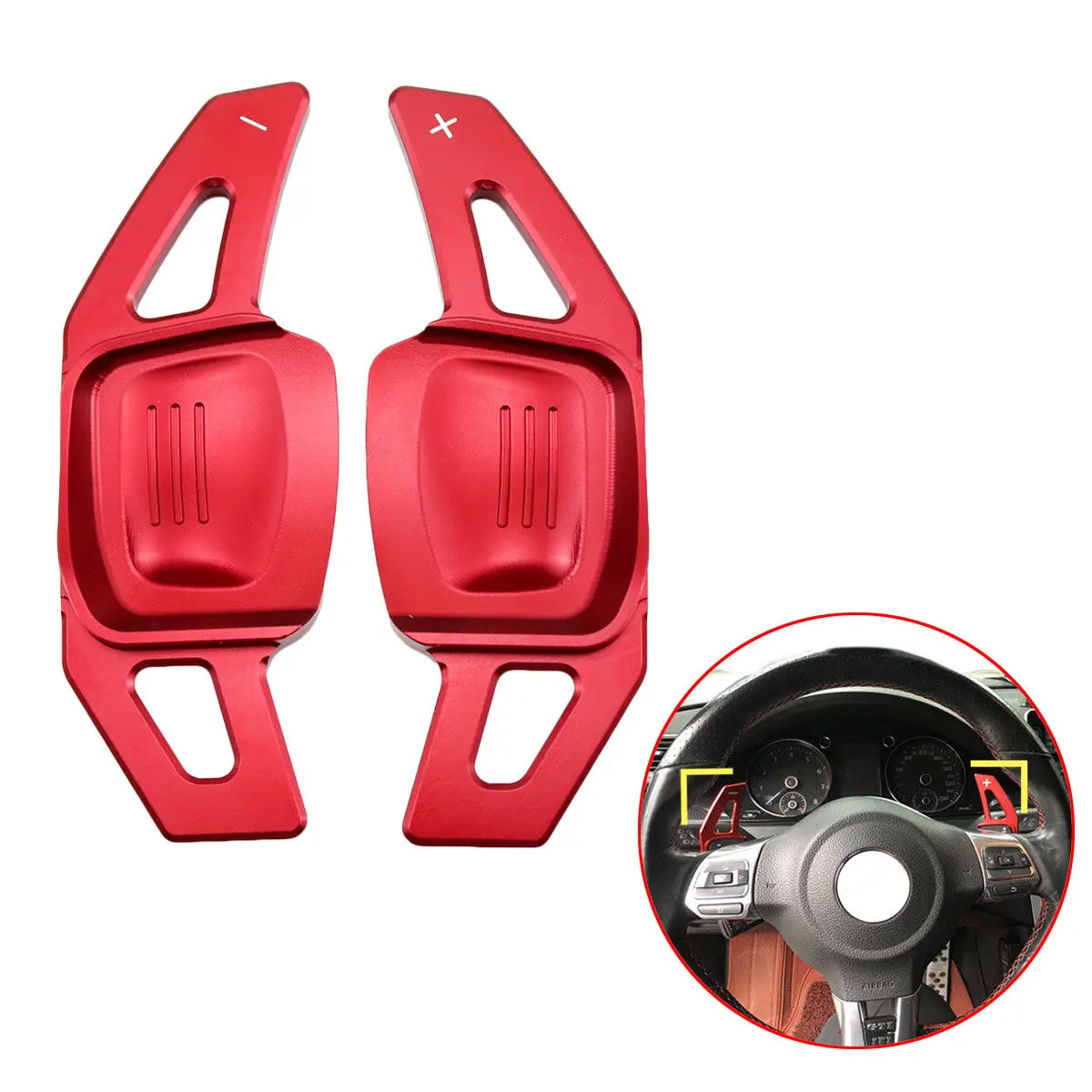 2X Dsg Cambio Volante Paddle Shifter Fit Per Vw Golf 7 Van Viaggio Tiguan Teramont C-Trek 2017 2018 Accessori
