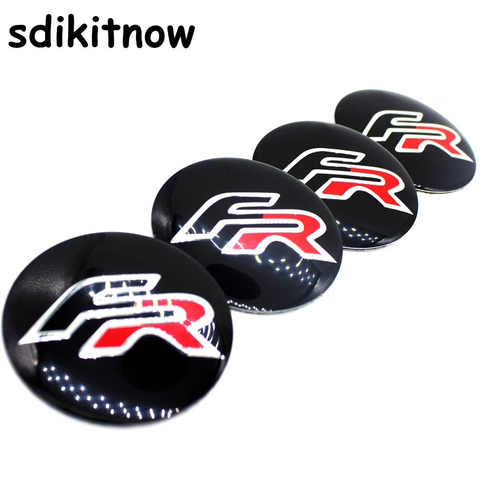 4Pcs New Fr Car Wheel Hub Caps Cover Rim Sticker Badge Riflettente Fit Styling Per Seat Leon Cupra Ibiza Altea Exeo