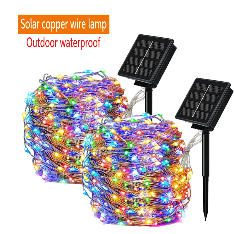 32M Solar String Fairy Lights Luci Natalizie Outdoor Waterproof Garland Solar Power Lamp Christmas For Garden Decoration