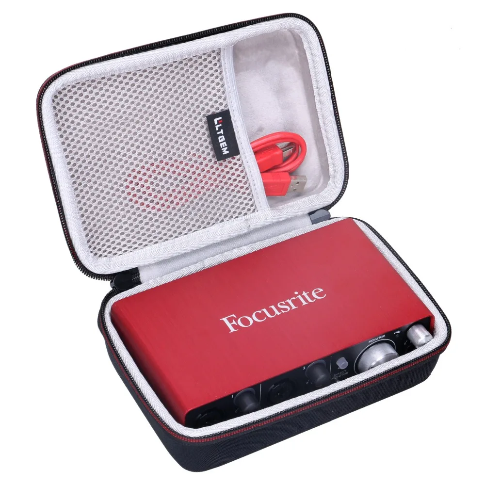 Ltgem Eva Duro Custodia Da Viaggio Per Focusrite Scarlett 2I2 Da Solista (2Nd Gen) Interfaccia Audio Usb