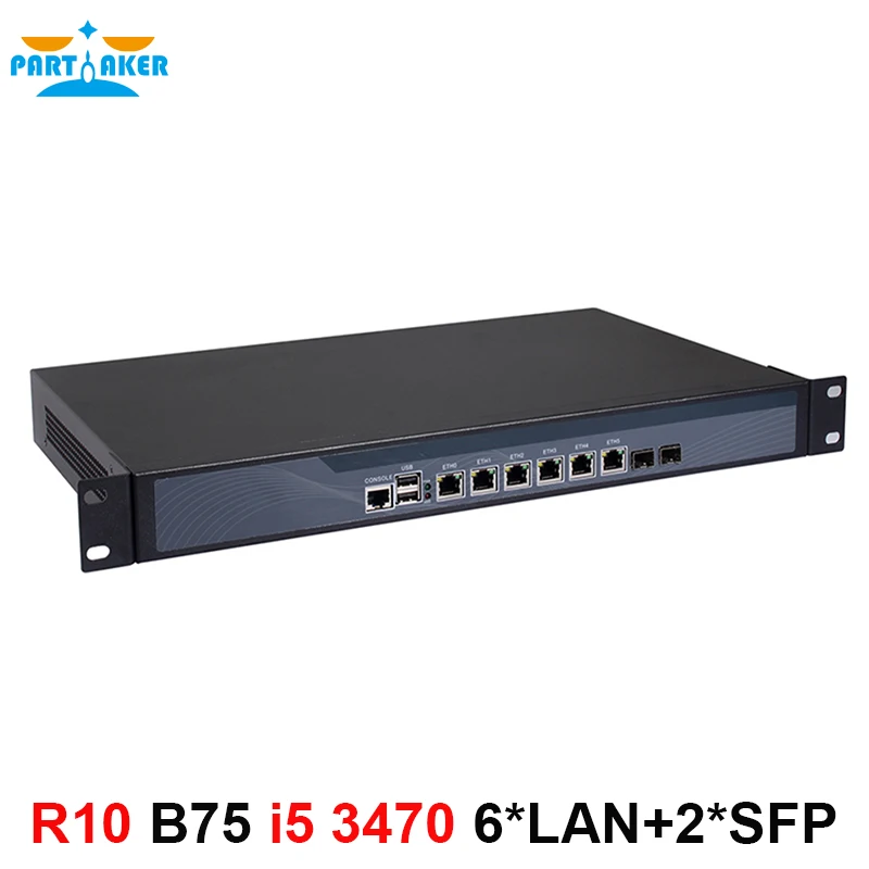 Partaker R10 Firewall Mikrotik Pfsense Vpn Network Security Appliance Router Pc Intel Core I5 3470 Processore 6 Lan 2 Sfp