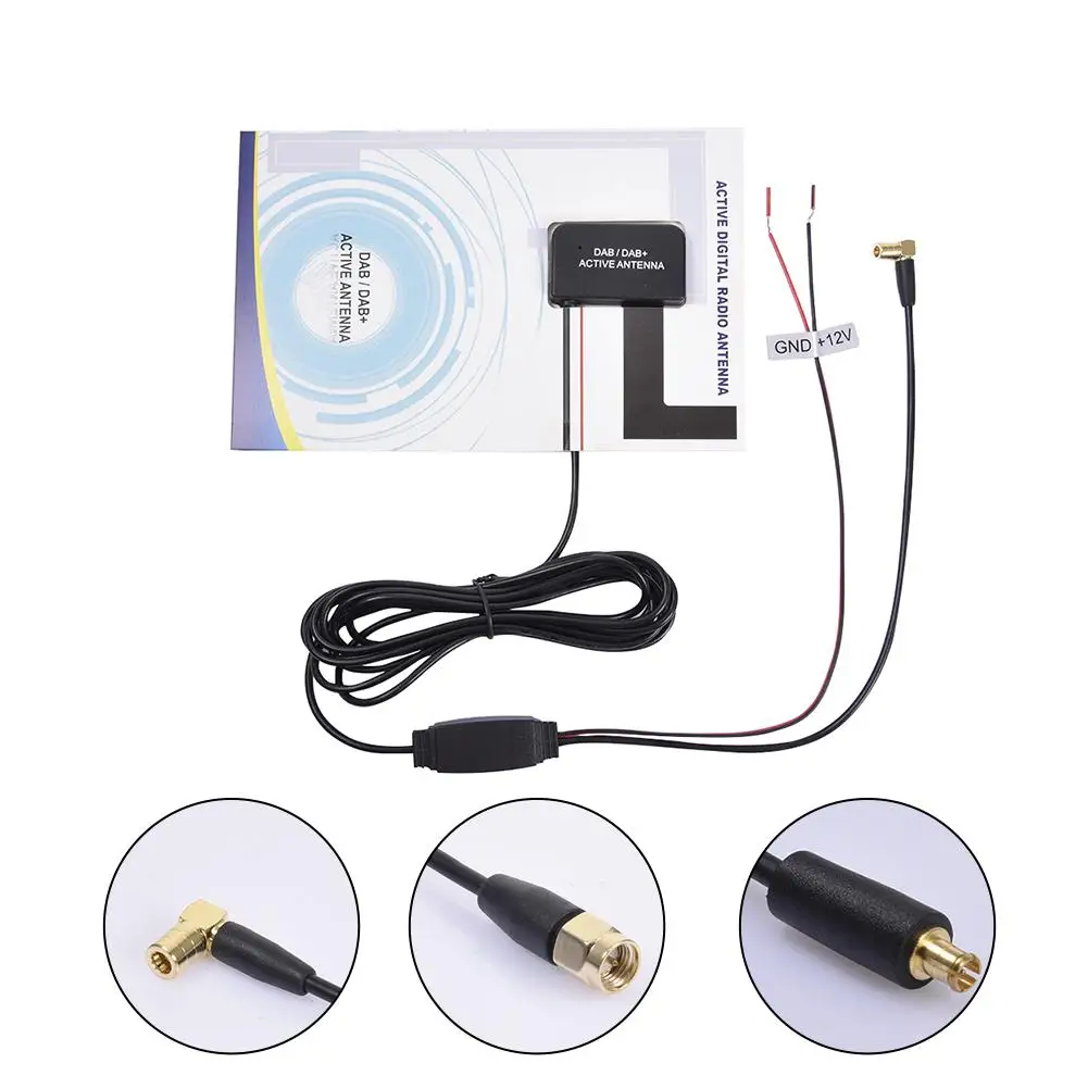 Nuovo 12V Glass Mount Car Dab Digital Radio Patch Antenna Antenna Adesiva Trasparente Antenna Incorporata Accessori Per Auto Europei