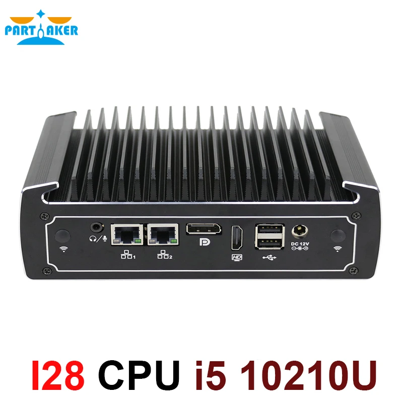 Partaker Mini Computer Senza Ventola 10Th Gen Intel Core I5 10210U I211 4K Mini Pc 2 Lan Rs232 Con Slot Per Sim Card Windows 11