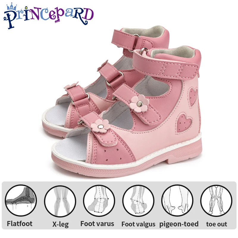 Sandali Ortopedici Per Bambini Princepard Girls Kids Scarpe Correttive Con Schienale Alto E Supporto Per Caviglia E Arco Accoppiamento Rosa Lucido