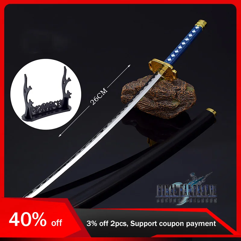 26Cm Final Fantasy 7 Katana Real Size Sephiroth Katana Cosplay Coltelli In Metallo Armi Modello Giocattolo Invia Espositore Gioco Periferico