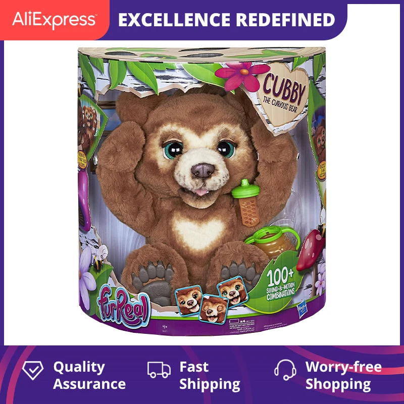 39Cm Furreal Cubby Friends Giocattoli Di Peluche Interattivi Per Bambini L'Orsacchioso Pet Cute Anime Peluche Ragazze Regali Di Natale