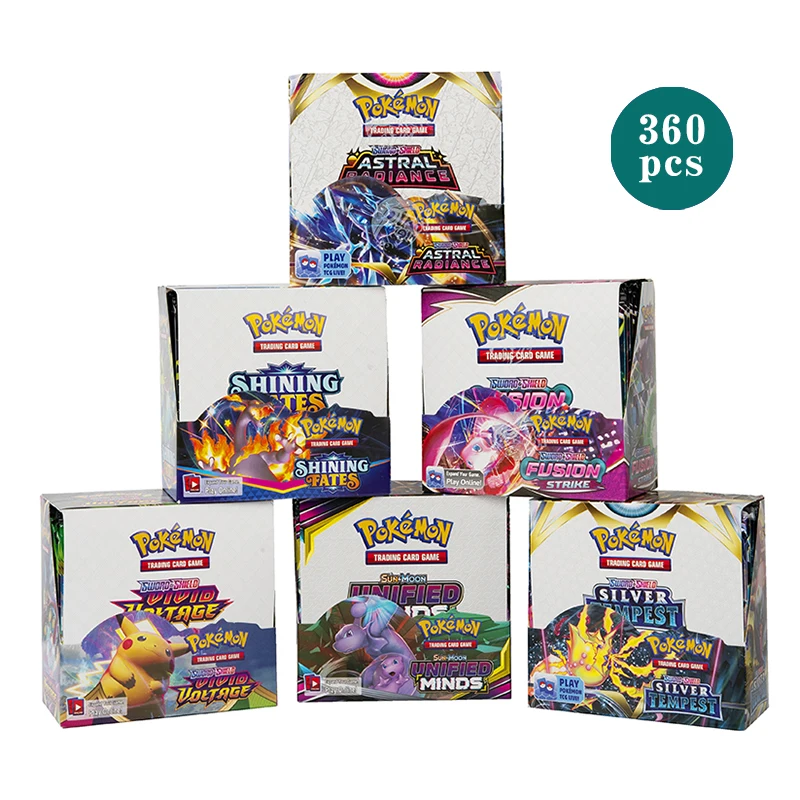 360Pcs Box Pokemon Card Shining Fates Style English Booster Battle Carte Collezionabili Carte Da Gioco Carte Da Collezione Giocattoli Regali Per Bambi