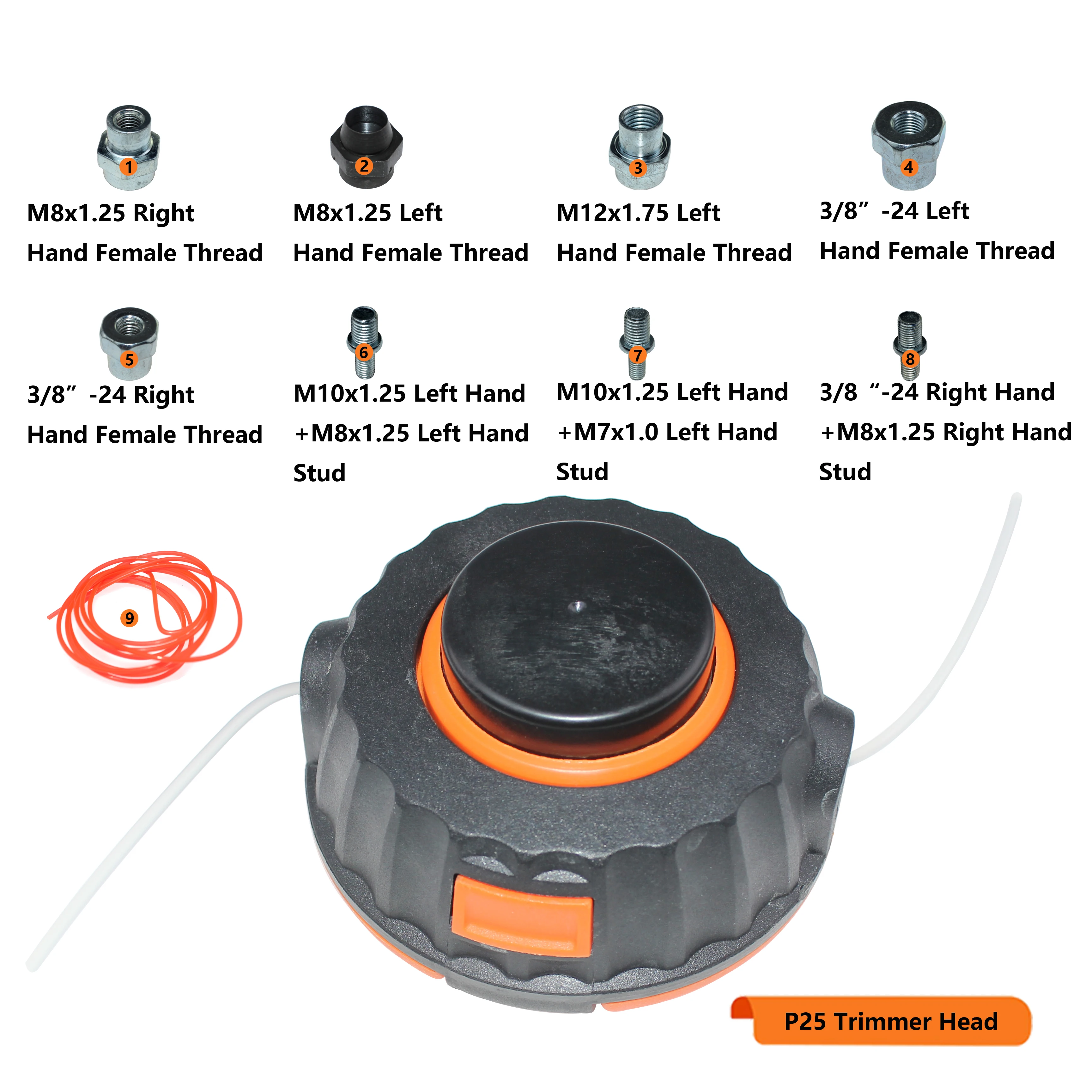 P25 Testina Trimmer Per Husqvarna 23Lc 26Lc 26Rlc 32R 32Lcn 122C 124C 125C 128C 129C 322C 323C 325Cx 326C 526Cx Mondo