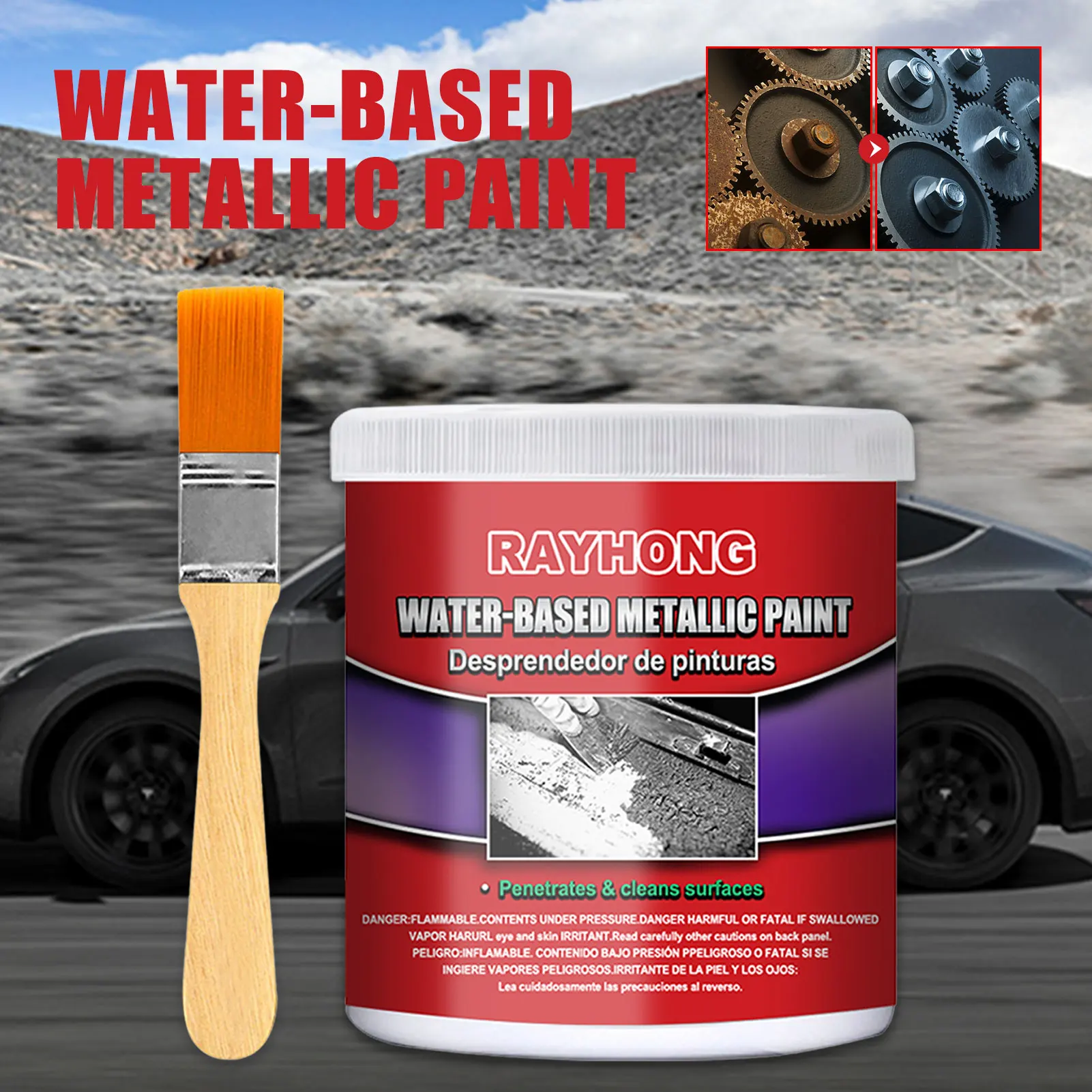 100G Water-Based Anti-Rust Chassis Rust Converter Primer Metal Surface Rust Remover Weather-Proof Long Lasting Deruster