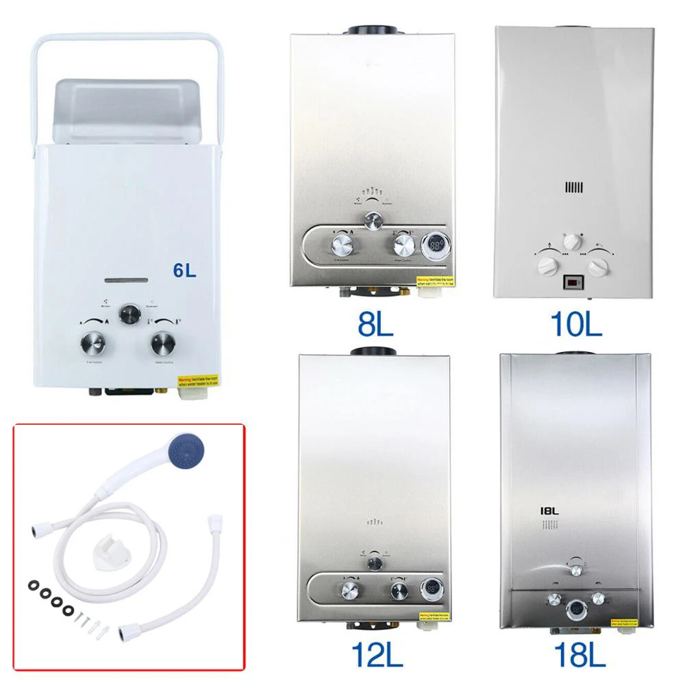 Gas Propano Gpl Scaldabagno Senza Serbatoio 6L Kit Scaldabagno Da Campeggio Con Soffione Doccia Scaldabagno A Gas Propano
