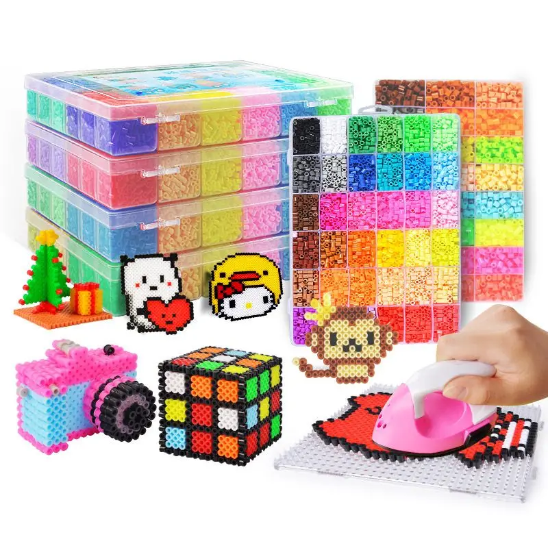 2.6Mm 24/48 Colori Hama Beads Education Iron Beads 3D Puzzle Beads Lroning Guard Perler Fuse Beads Giocattolo Fai Da Te Mizangas