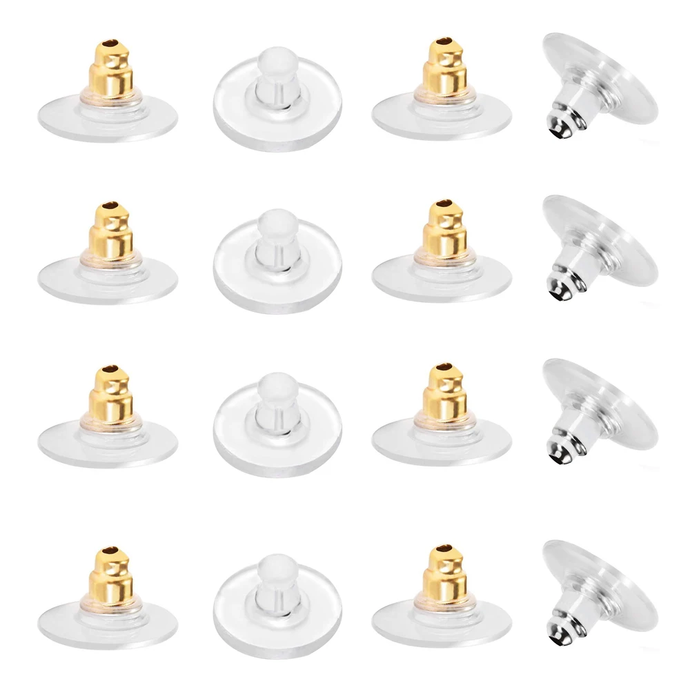 100-200Pcs Fishhook Earring Backs Tappo Per L'Orecchio In Gomma Per La Creazione Di Gioielli Bullet Clutch Earring Backs Sostituzioni Accessori Fai Da