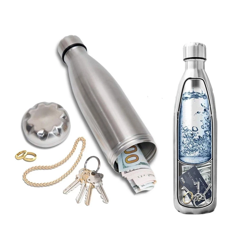 Secret Hidden Safe Steel Water Bottle Cassaforte Salvadanaio Secret Stash Spot Può Cassaforte Nascosta Vano Portaoggetti Per Carte Chiavi Contanti