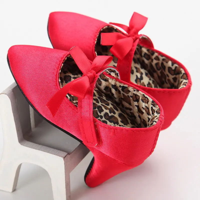 3-8 Mesi Neonate Scarpe Bambino Principessa Bowknot Culla Scarpe Con Tacchi Alti Per Foto Fotografia Puntelli Articoli Per Bambini