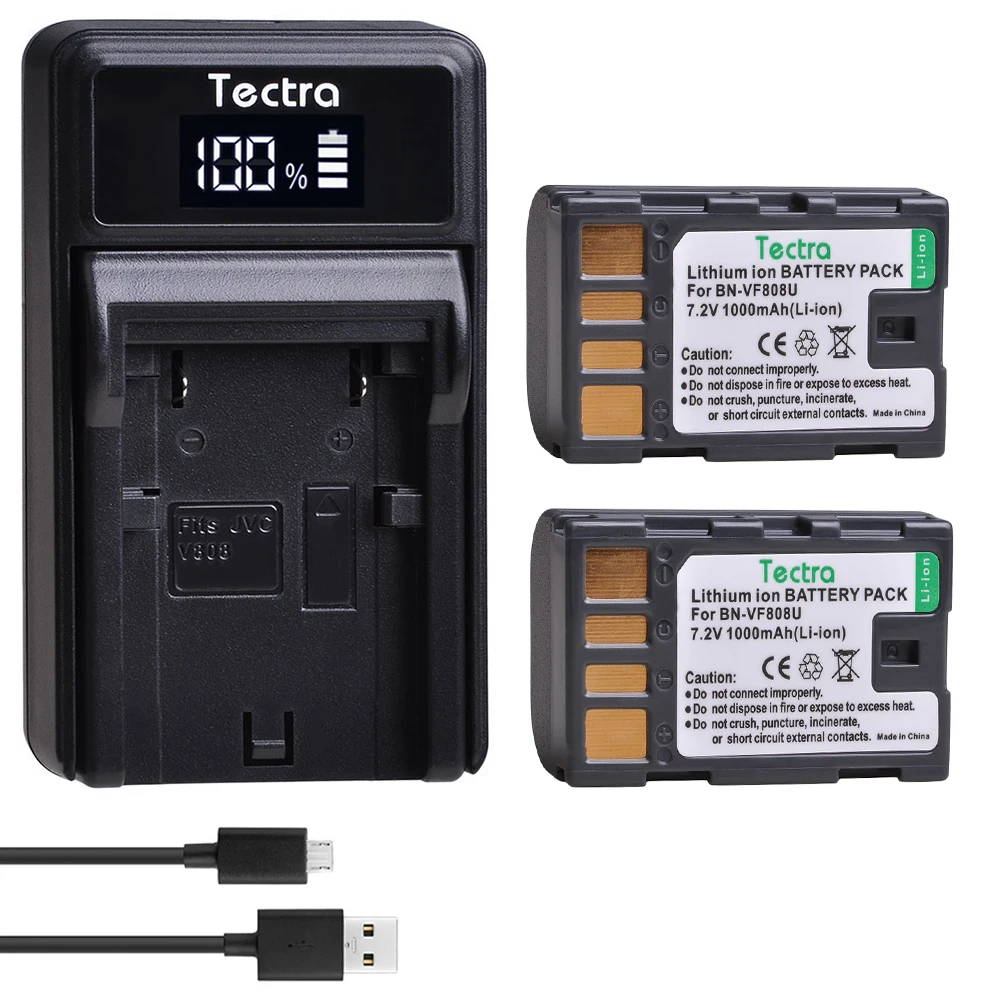 Bn-Vf808 Bn-Vf808U Bnvf808 Batteria & Led Usb Caricabatteria Per Jvc Gz-Hd7 Gz-Mg575 Gz-Mg555 Gr-D750 Gr-D760 Gr-D740 Gz-Mg255