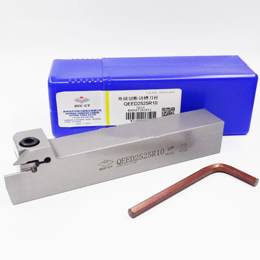 Qeed2525R10/Qeed2525L10/Qeed2525R17/Qeed2525L17 Zcc.Ct Cutting Grooving Tools External Turning Tool For 2.50Mm Inserts 1Pcs/Box