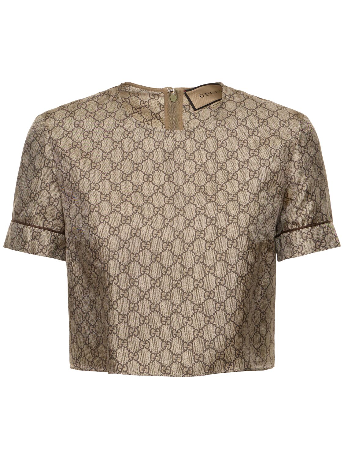 Gg Supreme Printed Silk Twill T-Shirt