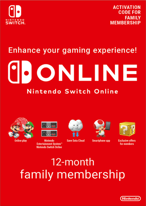 Nintendo Switch Online 12 Mesi (365 Giorni) Abbonamento Famiglia Switch