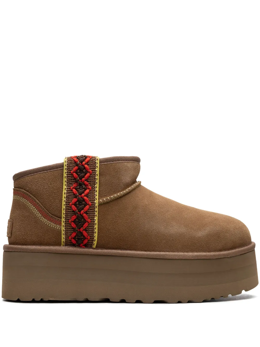 UGG Classic Ultra Mini Braid platform "Chestnut" boots - Marrone