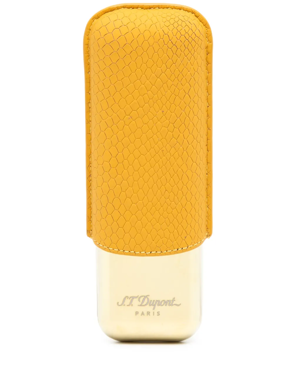 S.T. Dupont logo-engraved cigarette case - Giallo