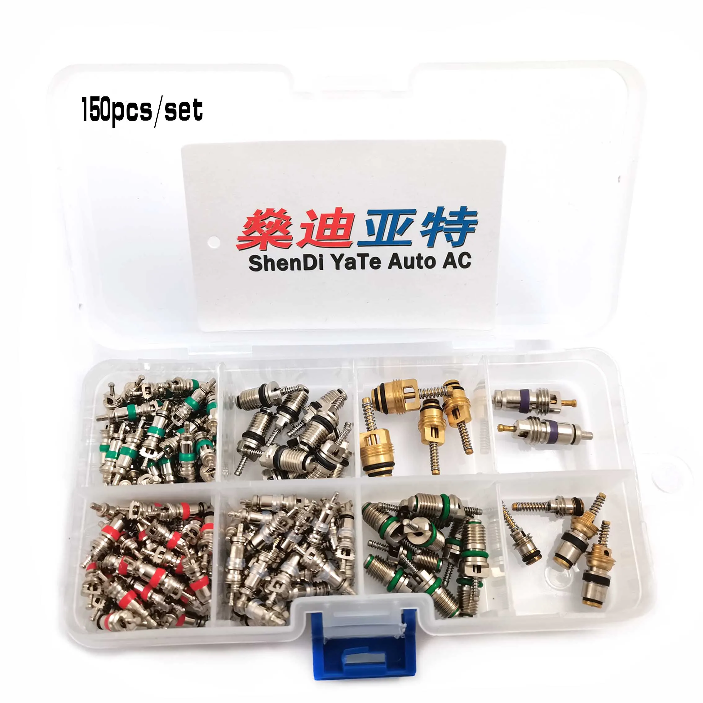 Free Shipping 150Pcs/Set Auto Air Conditioner Valve Core Set Car A/C R12 &R134A Bicycle Tire Valve Needle