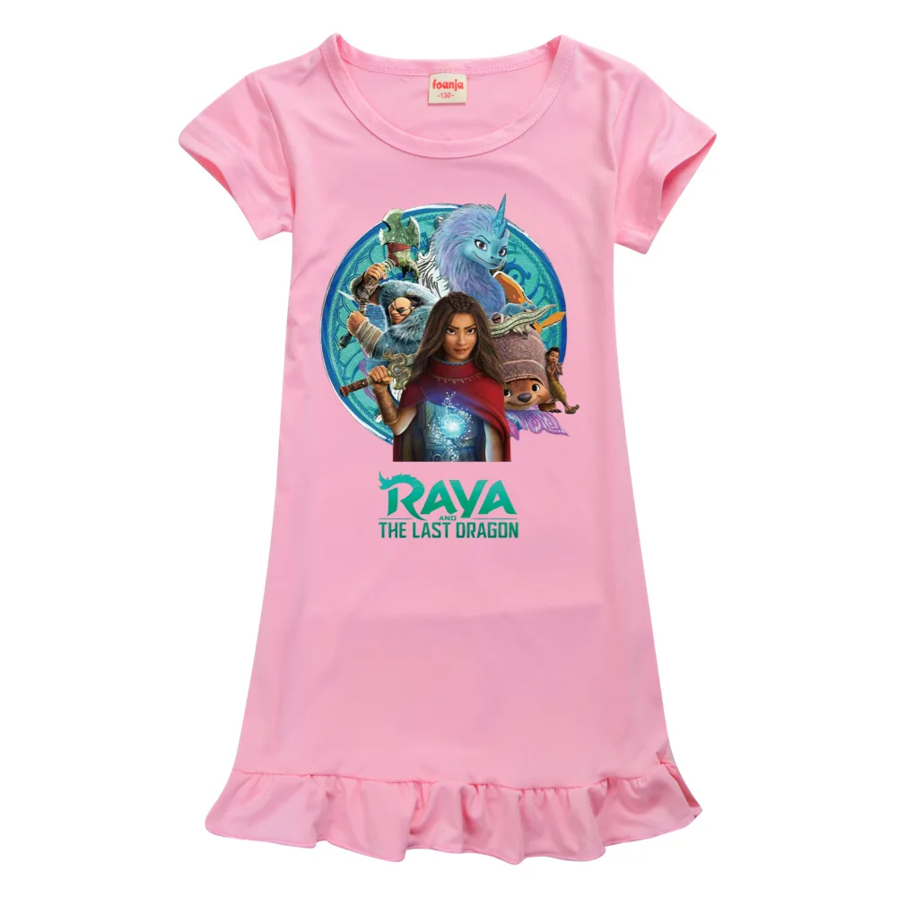 Raya And The Last Dragon Dress Summer Baby Dress Bella Moda A-Line Cotton Bambini Abiti Morbidi Abbigliamento Da Notte Per Bambini