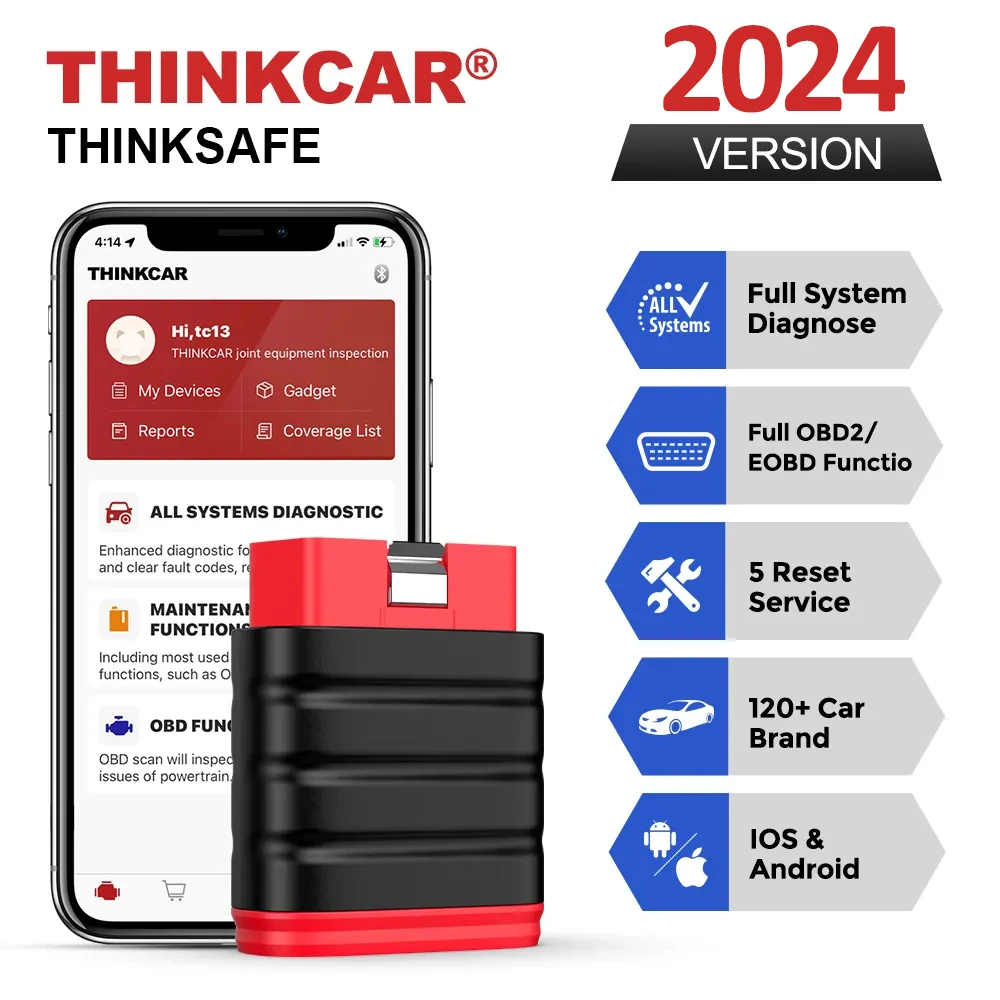 2024 Thinkcar Thinksafe Obd2 Scanner Lettore Di Codici A Sistema Completo Scan 5 Reset Obd 2 Strumenti Diagnostici Pk Thinkcar Pro
