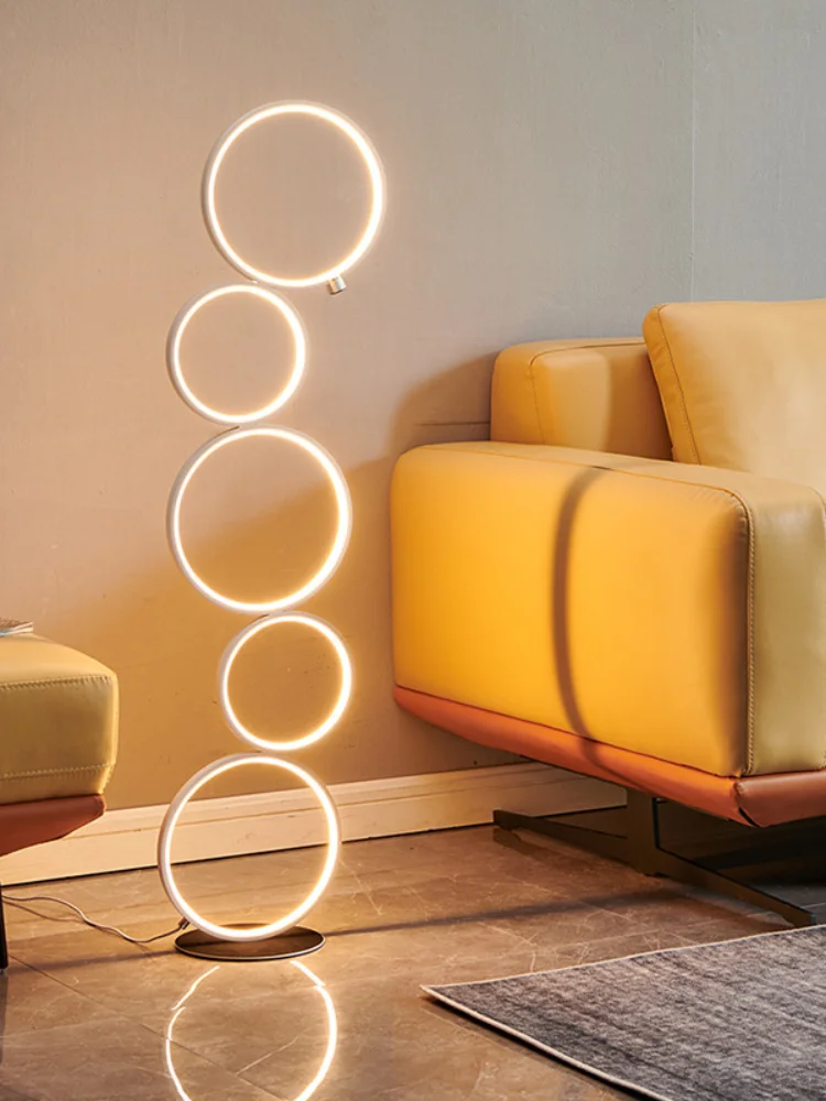Anillo Moderno Lampara Led De Pie Arte De Interior Decoracion Casa Piso Interruttore Tattile Per Luz Lampara De Pie Para La Sala