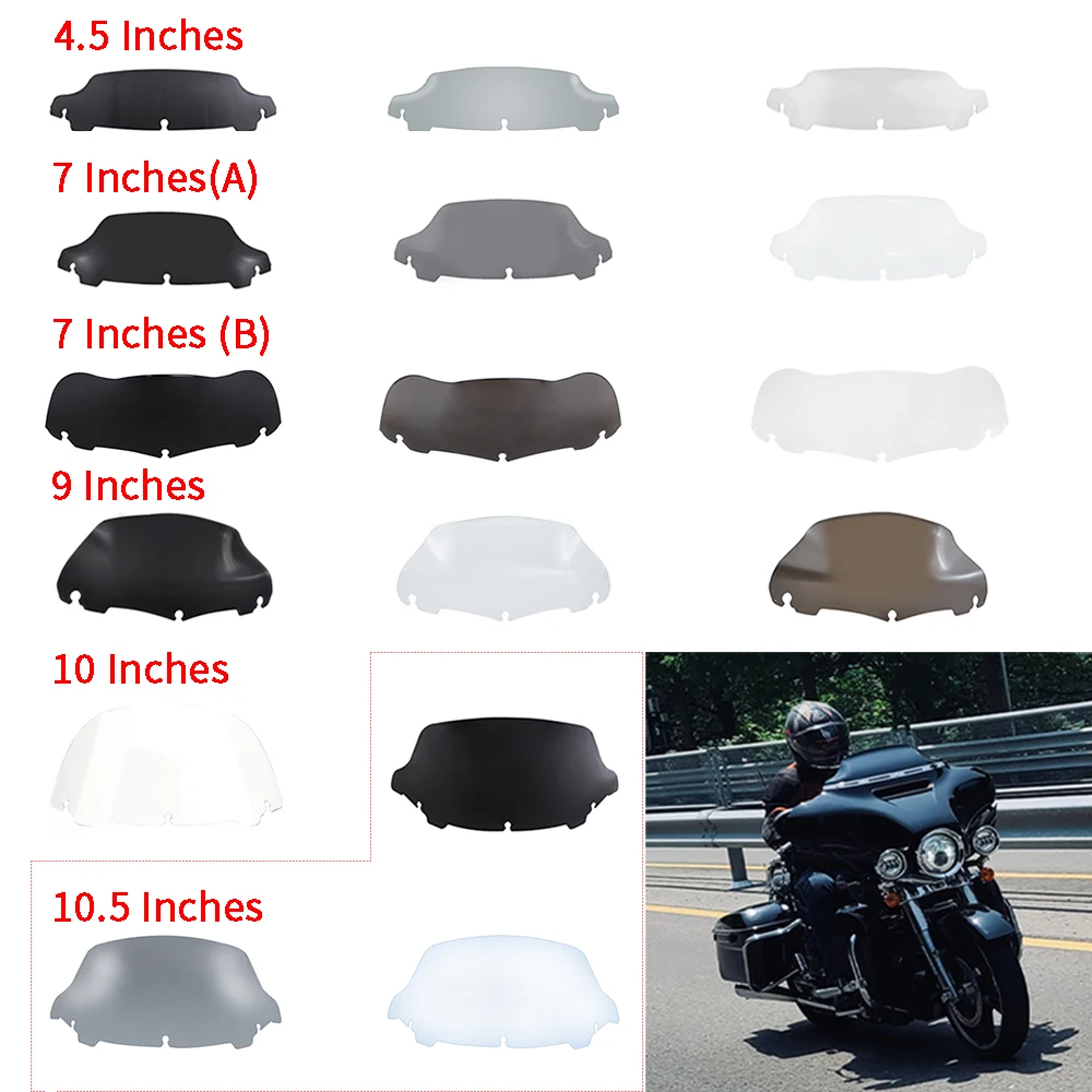 Motorcycle Wave Windshield Windscreen Wind Deflector For Harley Electra Street Tri Glide Ultra Limited Cvo Flhx Flht 2014-Up