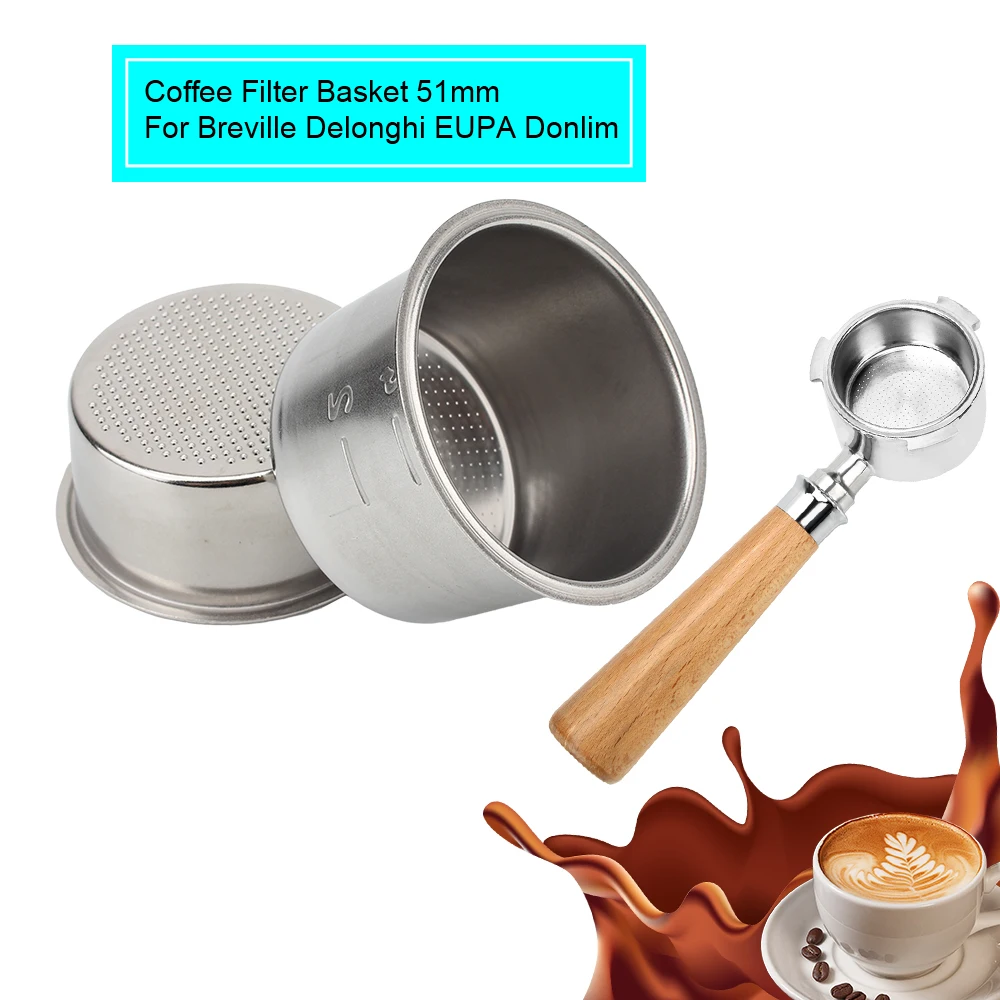 Cestello Filtro Non Pressurizzato Prodotti Per Il Caffè Tazza Filtro Da Caffè Da 51Mm Adatta Per Breville Delonghi Filter Krups 2-Cup 4-Cup