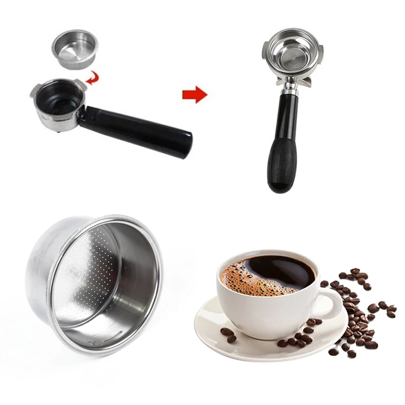 Argento Caffè Tazza Filtro Non Pressurizzata Per Breville Delonghi Krups 2 Tazze 51Mm Cestello Filtro Nuovo Di Zecca Nobby Moderno