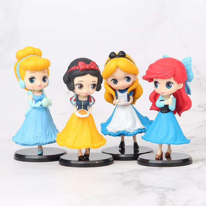 Disney Princess Alice Snow Mermaid Cenerentola Figure Doll Pvc Model Toys Disney Princess Toys
