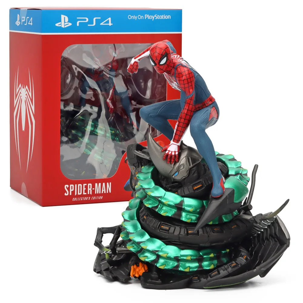 Marvel Spider Man Ps4 Game Statue Decoration Collection Pvc Scene Model Collection Toy Gifts