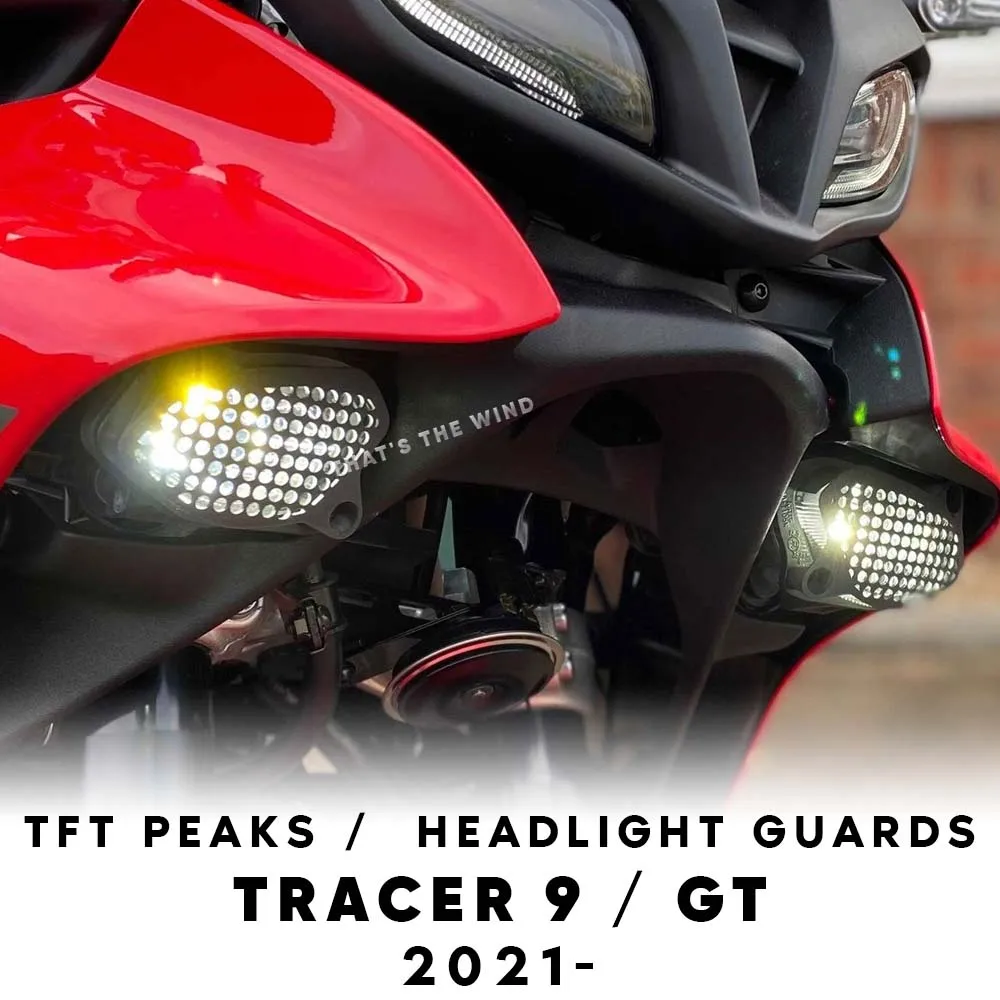 Motorcycle Headlight Protector Led Grille Guard Cover Headlights Guards For Yamaha Tracer 9 Gt 2021 Tracer9 9Gt Tft Peaks