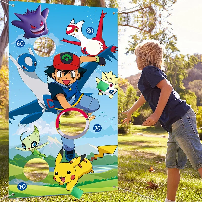 Pokemon Bean Bag Toss Game-Lancio Carnival Game Banner Pikachu Forniture Per Feste Decorazioni Per Bambini Adulto Indoor Outdoor Gift